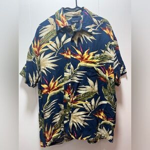 Nautica Men's Blue Floral Linen - 🌺 Hawaiian print